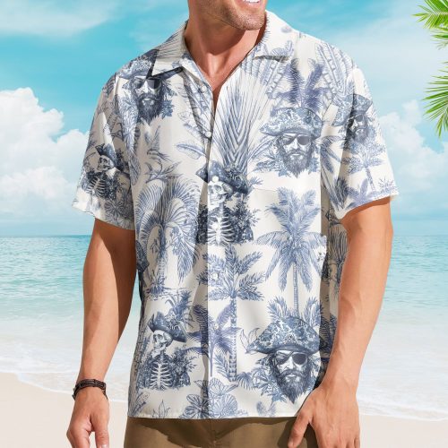 Pirate Shark Jellyfish Turtle Lobster Toile De Jouy - Personalized Hawaiian Shirt